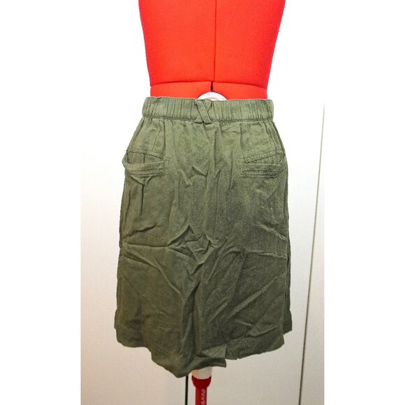 Nordstrom (BP) "Aline" Button Twill Skirt in "Olive Burnt" - Picture 4 of 8